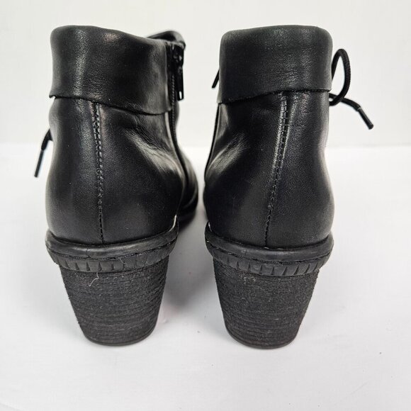 Rieker Antistress Rebecca Embossed Leather Side Lace Up Heel Ankle Boot 39/US 8 - Picture 7 of 13